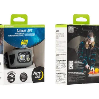 Nite Ize Radiant RH1 PowerSwitch Rechargeable Headlamp - 600 Lumens - Includes Li-ion Battery Pack