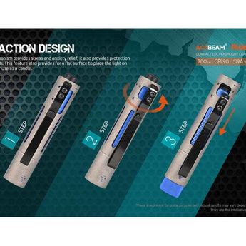 Acebeam Rider RX Ti 2.0 EDC LED Flashlight - 700 Lumens - NICHIA 519A V1 - Includes 1 x USB-C Rechargeable 14500 - Titanium - Silver or Special Edition Design