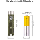 RovyVon A1 Gen 4 USB-C Rechargeable LED Keychain Flashlight -Luminus SST-20 or High CRI LED- 650 Lumens or 420 Lumens - Uses Built-in Li-ion Battery Pack - Black, Gray, Orange, or Army Green