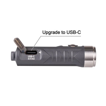 RovyVon Aurora A1 USB-C Rechargeable LED Keychain Flashlight - 650 Lumens or 450 Lumens - CREE XP-G3 or Nichia 219C - 3rd Gen - Uses Built-in 300mAh Li-Poly Battery Pack - Grey, Black, Purple, or Army Green