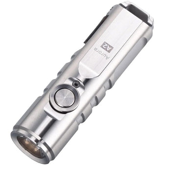 RovyVon A2 Gen 4 USB-C Rechargeable LED Keychain Flashlight -Luminus SST-20 or High CRI - 650 Lumens or 420 Lumens - Uses Built-in Li-ion Battery Pack - Silver