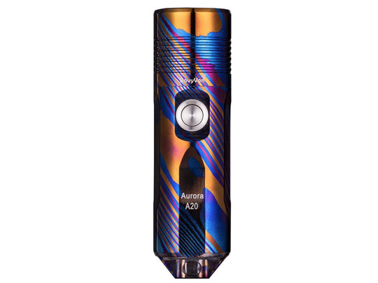RovyVon Aurora A20 Timascus Limited Edition Mini Keychain Rechargeable LED Flashlight - CREE XP-L or Nichia 219C - 1000 or 700 Lumens - Includes Built-In Li-ion Battery Pack
