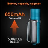 RovyVon A23 Gen 2 USB-C Rechargeable LED Flashlight - 1000 Lumens or 700 Lumens - Uses 850mAh Li-ion Battery Pack - Black or Aqua Blue - Cool White or High CRI