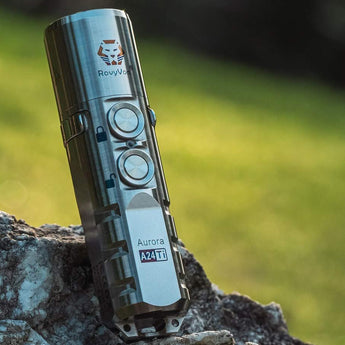 RovyVon A24 Gen 2 USB-C Rechargeable LED Flashlight - High Output or High CRI - 1000 Lumens or 700 Lumens- Uses 850mAh Li-ion Battery Pack - Titanium