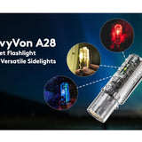 RovyVon A28 Gen 2 USB-C Rechargeable LED Flashlight - Cool White or High CRI - Multiple Side Light Options - Uses 850mAh Li-ion Battery Pack