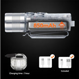 RovyVon A28 Gen 2 USB-C Rechargeable LED Flashlight - Cool White or High CRI - Multiple Side Light Options - Uses 850mAh Li-ion Battery Pack