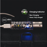 RovyVon A28 Gen 2 USB-C Rechargeable LED Flashlight - Cool White or High CRI - Multiple Side Light Options - Uses 850mAh Li-ion Battery Pack