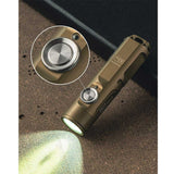 RovyVon A3 Pro Gen 4 USB-C Rechargeable LED Keychain Flashlight - Luminus SST-20 or High CRI LED - 650 or 420 Lumens - Uses Built-in Li-ion Battery Pack - Marble Gray or Desert Tan