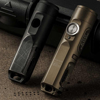 RovyVon A3 Pro Gen 4 USB-C Rechargeable LED Keychain Flashlight - Luminus SST-20 or High CRI LED - 650 or 420 Lumens - Uses Built-in Li-ion Battery Pack - Marble Gray or Desert Tan