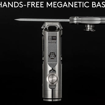 RovyVon A4 Gen 4 USB-C Rechargeable LED Keychain Flashlight - Luminus SST-20 or NICHIA 219C - 650 Lumens or 420 Lumens - Uses Built-in Li-ion Battery Pack - Natural Titanium