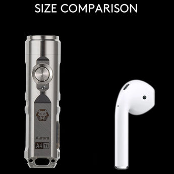 RovyVon A4 Gen 4 USB-C Rechargeable LED Keychain Flashlight - Luminus SST-20 or NICHIA 219C - 650 Lumens or 420 Lumens - Uses Built-in Li-ion Battery Pack - Natural Titanium