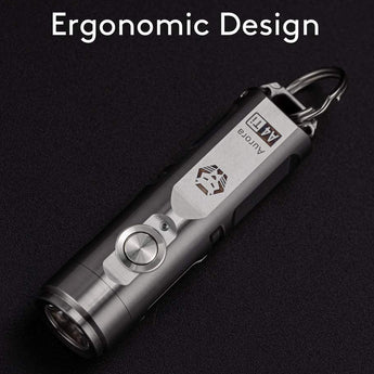 RovyVon A4 Gen 4 USB-C Rechargeable LED Keychain Flashlight - Luminus SST-20 or NICHIA 219C - 650 Lumens or 420 Lumens - Uses Built-in Li-ion Battery Pack - Natural Titanium