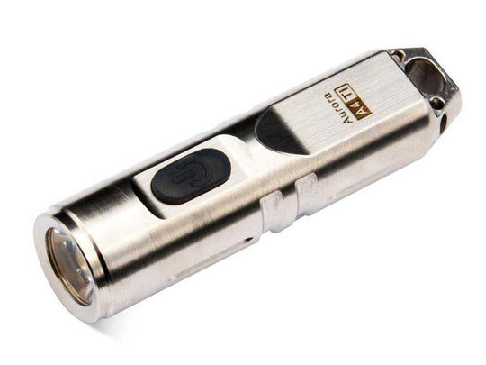 RovyVon A4 Mini Keychain Rechargeable LED Flashlight- 550 Lumens - CREE XP-G3 - Includes Built-In Li-ion Battery Pack - Natural Titanium