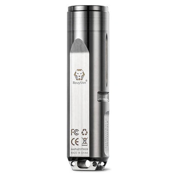 RovyVon A4 Pro Mini Keychain Rechargeable LED Flashlight - 700 or 500 Lumens - Nichia 219C - Includes Built-In Li-ion Battery Pack - Titanium