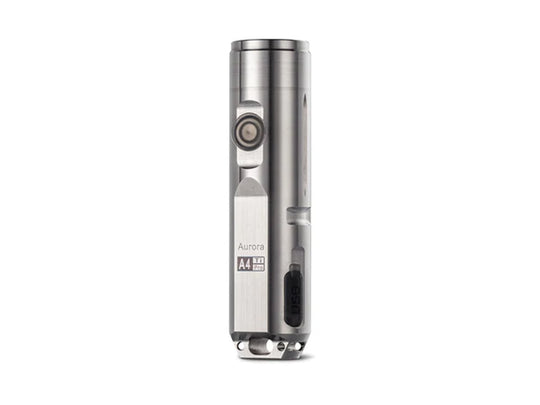 RovyVon Aurora A4 Pro USB-C Rechargeable LED Keychain Flashlight - 650 Lumens or 420 Lumens - Nichia 219C or CREE XP-G3 - 3rd Gen - Uses Built-in 330mAh Li-Poly Battery Pack - Titanium