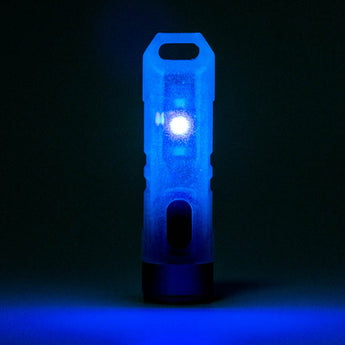 RovyVon A7U Mini Keychain Rechargeable LED Flashlight- 550 Lumens - CREE XP-G3 - White and UV LED - Includes Built-In Li-ion Battery Pack - Sky Blue