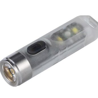 RovyVon A7U Mini Keychain Rechargeable LED Flashlight- 550 Lumens - CREE XP-G3 - White and UV LED - Includes Built-In Li-ion Battery Pack - Sky Blue