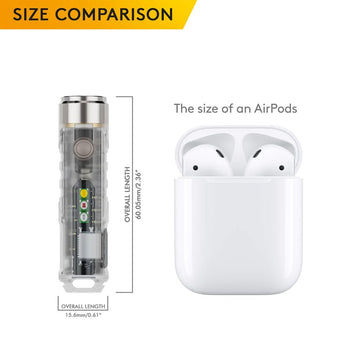 RovyVon Aurora A8 GITD USB-C Rechargeable LED Keychain Flashlight - 650 Lumens or 420 Lumens - Nichia 219C or Luminus SST-20 - White, Red and UV or Amber, Red and Blue - 3rd Gen - Uses Built-in 330mAh Li-Poly Battery Pack