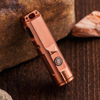 RovyVon Aurora A9 Copper Keychain Flashlight - CREE or Nichia LEDs - 650 Lumens - Includes Built-In 260mAh Li-Poly Battery Pack