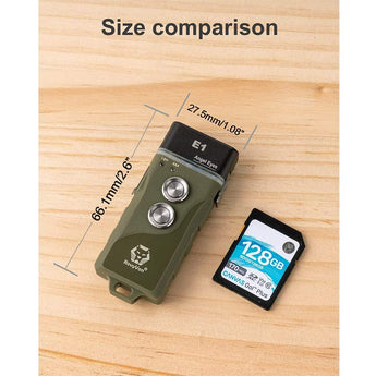 RovyVon Angel Eyes E1 Hybrid Keychain USB-C Rechargeable LED Flashlight - 6500K Cool White or 4000K Warm White - Uses Built-in Li-Poly Battery Pack or 1 x AAA - Grey or Army Green Colors