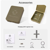 RovyVon Angel Eyes E1 Hybrid Keychain USB-C Rechargeable LED Flashlight - 6500K Cool White or 4000K Warm White - Uses Built-in Li-Poly Battery Pack or 1 x AAA - Grey or Army Green Colors