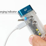 RovyVon Angel Eyes E7 GITD USB-C Rechargeable LED Keychain Flashlight - Luminus SST-20 - Cool or Warm White - White and UV or Red Light Output - Uses Built-in 330mAh Li-Poly Battery Pack or 1 x AAA