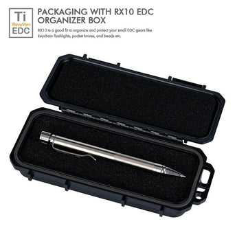 RovyVon C20 Tactical Titanium Pen - Available in Machined Raw or Vintage Brass