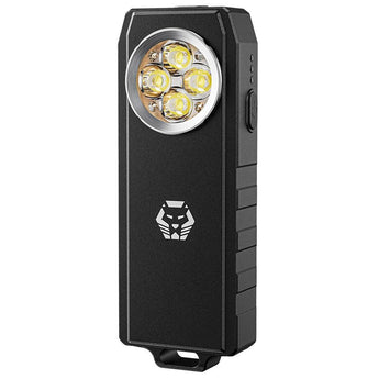 RovyVon E300S Gen 2 USB-C Rechargeable LED Flashlight - Cool White or High CRI - 2400 Lumens or 2000 Lumens - Uses 2000mAh Li-ion Battery Pack - Black or Titanium Gray