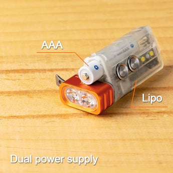 RovyVon Aurora E5 GITD USB-C Rechargeable LED Keychain Flashlight - 700 Lumens or 500 Lumens - Luminus SST-20 - Warm White or Cool White - White and UV or White and Red- Uses Built-in 330mAh Li-Poly Battery Pack or 1 x AAA