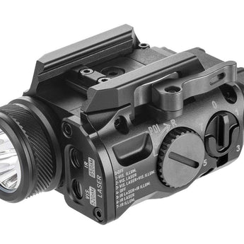 RovyVon GL4 Pro 4 in 1 Rail Mounted LED Flashlight - 400 Lumens - Green Laser - IR Laser - IR Illuminator - Includes 1 x CR123A