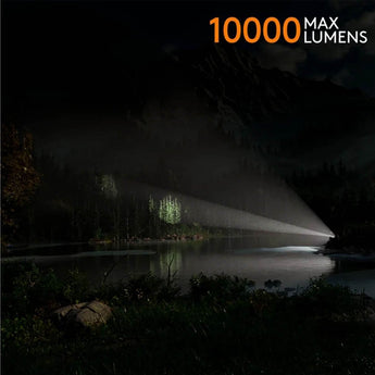 RovyVon S2 Premium USB-C Rechargeable Spot and Flood LED Searchlight - 10000 Lumens - CREE XHP 70.2 - Includes 2 x 21700
