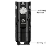 RovyVon S3 USB-C Rechargeable EDC Flashlight - 1800 or 1200 Lumens - CREE XP-G3 or Nichia 219C - Includes 1 x 16340 - Black or Red