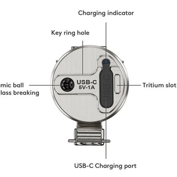 RovyVon S3 USB-C Rechargeable EDC Flashlight - 1800 or 1200 Lumens - CREE XP-G3 or Nichia 219C - Includes 1 x 16340 - Black or Red