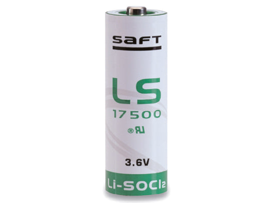 Saft LS-17500 A Size 3600mAh 3.6V Lithium Thionyl Chloride (LiSOCl2) Bobbin Wound Button Top Primary Battery - Bulk