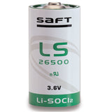 Saft LS-26500 C Size 7700mAh 3.6V Lithium Thionyl Chloride (LiSOCI2) Button Top Primary Battery - Bulk