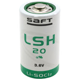 Saft LSH20 D 13000mAh 3.6V 4A Lithium-Thionyl Chloride (LiSOCI2) Button Top Battery - Bulk