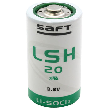 Saft LSH20 D 13000mAh 3.6V 4A Lithium-Thionyl Chloride (LiSOCI2) Button Top Battery - Bulk