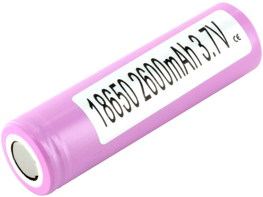 Samsung 26F 18650 2600mAh 3.7V Lithium Ion Unprotected Flat Top Battery - Standing Shot
