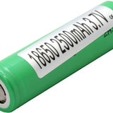 Samsung 25R INR 18650 2500mAh 3.6V Unprotected High-Drain 20A Lithium Ion (Li-ion) Flat Top Battery - Bulk
