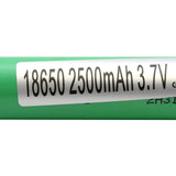 Samsung 25R INR 18650 2500mAh 3.6V Unprotected High-Drain 20A Lithium Ion (Li-ion) Flat Top Battery - Bulk
