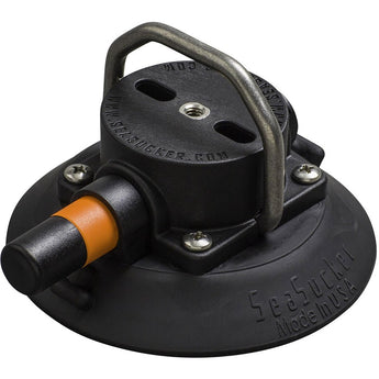 SeaSucker 4.5in Vacuum Mount with Flat-Top or Pointed Stainless Steel D-Ring - Black or White