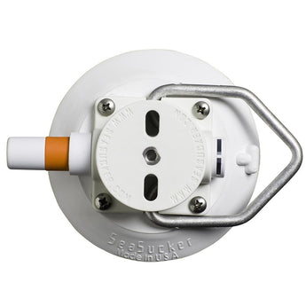 SeaSucker 4.5in Vacuum Mount with Flat-Top or Pointed Stainless Steel D-Ring - Black or White