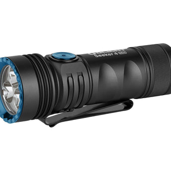 Olight Seeker 4 Mini Rechargeable LED Flashlight - Black, OD Green, Blue, Red, or Limited Edition Titanium