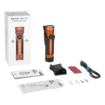 Olight Seeker 4 Pro Rechargeable LED Flashlight - 4600 Lumens - Cool White or Neutral White - Includes 1 x 21700 - Multiple Color Options