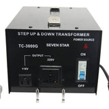 Seven Star 3000 Watt Step Up and Step Down Transformer 110-220 Volt TC-3000