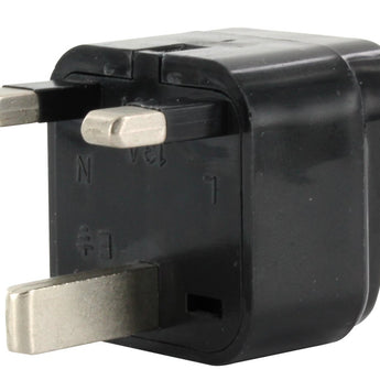 UK Plug Adapter Grounded Type G SS414 - Black - Angle Shot