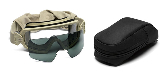 Smith Optics - Outside The Wire Goggles - Desert Tan Frames with Clear Lenses Installed - Gray Spare Lenses - Field Kit