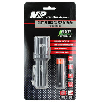Smith and Wesson Duty Series CS RXP Rechargeable LED Flashlight - 1045 Lumens - 1 x18650