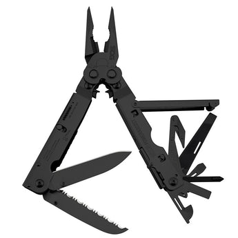 SOG PowerAssist Multi-Tool - Includes 12 Tools - Black Oxide - Nylon Sheath - Clam Pack (B66N-CP)