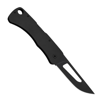 SOG Centi II Folding Knife - 2.1 Inch Straight Edge, Straight Back - Hardcased Black Finish - Black Stainless Steel Handle - Blister Pack (SOG-CE1012-CP)
